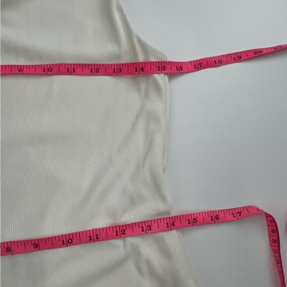 NWT Abercrombie & Fitch form to flatter one shoulder ribbed maxi dress white M - Picture 3 of 8